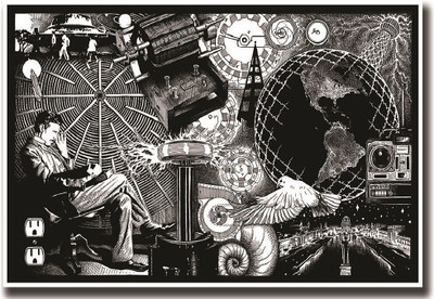 Nikola Tesla Electricity ON GOOD QUALITY HD QUALITY WALLPAPER POSTER Fine Art Print(19 inch X 13 inch, Rolled)