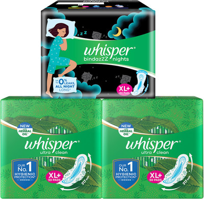 10% OFF on Whisper Bindazzz Nights Period Panties for women and girls, Pack  of 6 Pants on