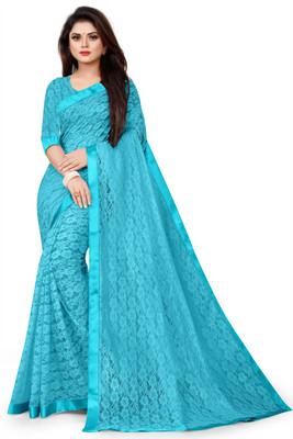 SNEH FAB Woven Bollywood Net Saree(Light Blue)