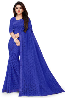 Divya Shree Woven Bollywood Net Saree(Dark Blue)