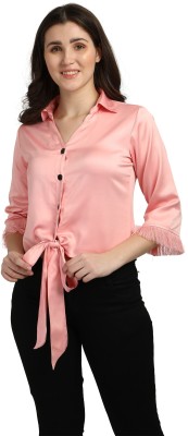 Smarty Pants Women Solid Casual Pink Shirt