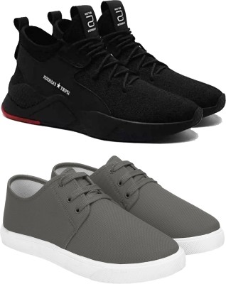SHOEFLY Running Shoes For Men(Black, Grey)