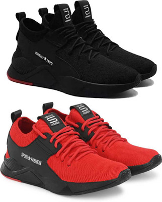 Axter Exclusive Affordable Collection of Trendy & Stylish Sport Sneakers Shoes Running Shoes For Men(Black, Red , 7)