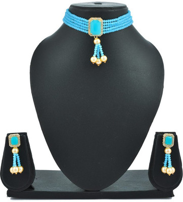 GEODE DELIGHT Alloy Gold-plated Blue Jewellery Set(Pack of 1)