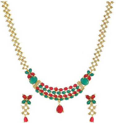 GEODE DELIGHT Alloy Gold-plated Multicolor Jewellery Set(Pack of 1)