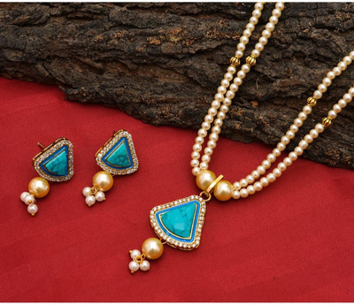 GEODE DELIGHT Alloy Silver Multicolor Jewellery Set(Pack of 1)