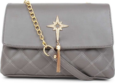 HIGHCRAFT Grey Sling Bag Women Sling Bag With chain strap | handbag | purse |Side Sling bag