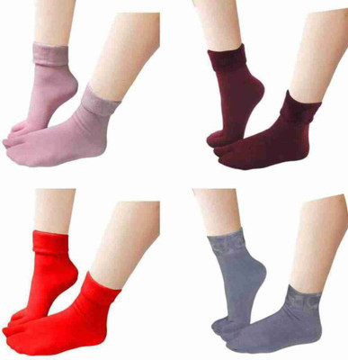 Uniqella Women Self Design Ankle Length(Pack of 4)