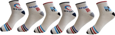 Tixy Men Graphic Print Ankle Length(Pack of 6)