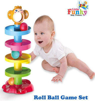 SNM97 5 layer ball drop and roll swirling tower for toddler development educational(Multicolor)