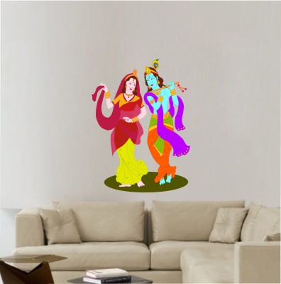 sp decals 60 cm decorative radha krishna with fluit wall sticker Self Adhesive Sticker(Pack of 1)