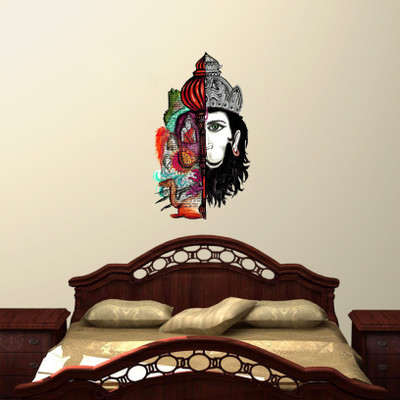 Byte Studio 87 cm abstract decorative lord of hanuman wall sticker Self Adhesive Sticker(Pack of 1)