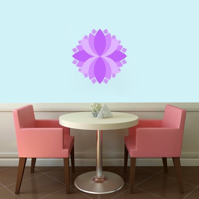 Aalam Designs 50 cm decorative beautiful lotus flower wall sticker Self Adhesive Sticker(Pack of 1)