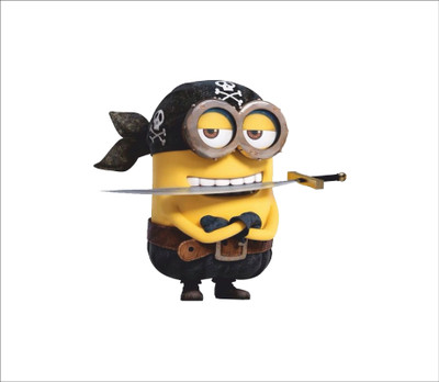 K2A Studio 60 cm minion with sword wall sticker Self Adhesive Sticker(Pack of 1)