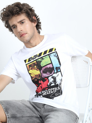 HIGHLANDER Graphic Print Men Round Neck White T-Shirt