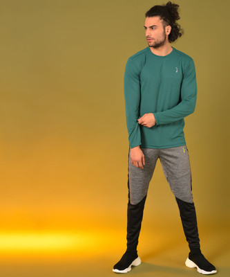 CAMPUS SUTRA Solid Men Round Neck Light Green T-Shirt