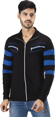 Black Collection Self Design Men Polo Neck Blue, Black T-Shirt