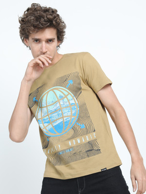 HIGHLANDER Graphic Print Men Round Neck Grey T-Shirt