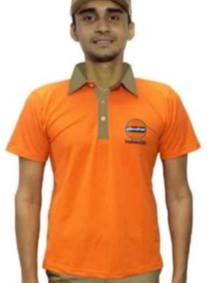 ATC_Uniform Printed Men Polo Neck Orange T-Shirt