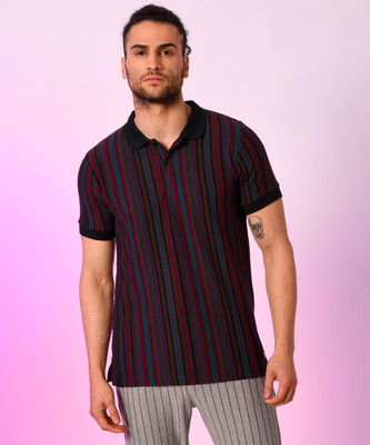 CAMPUS SUTRA Striped Men Polo Neck Multicolor T-Shirt