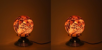 AFAST Magic Globe Table Lamp For Designer Lighting Effect, LED Compatible, (Pack Of 2) Table Lamp(21.5 cm, Brown, Gold)