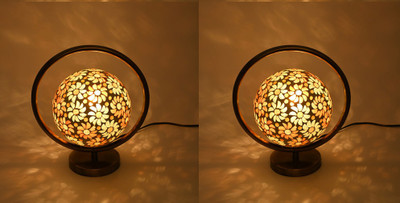 AFAST Mosaic Table Lamp With Designer Lighting Effects, (Pack Of 2) Table Lamp(26 cm, Yellow, Grey, White)