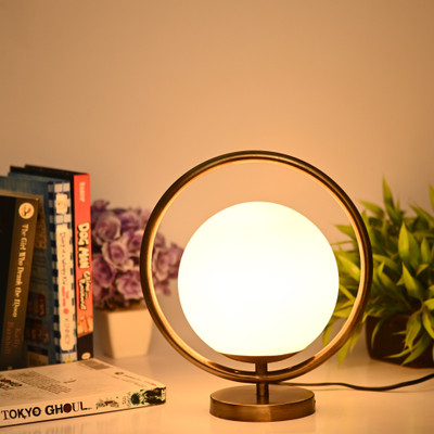 AFAST Designer Lighting Effects Round Table Lamp Table Lamp(26 cm, White)