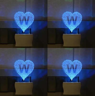Somil 3D Illusion Effect Dill (W) Comes With Multicolor LED Night Lamp ::Pack Of 4 Night Lamp(10 cm, Multicolor)