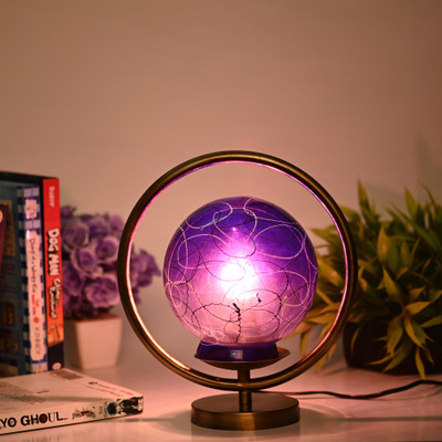 AFAST Designer Lighting Effects Round Table Lamp Table Lamp(26 cm, Blue)