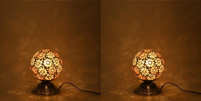 AFAST Magic Globe Mosaic Table Lamp For Lighting Effect, LED Compatible, (Pack Of 2) Table Lamp(21.5 cm, Yellow, Grey, White)