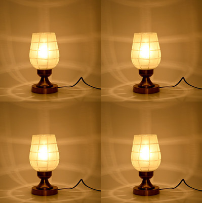 Somil Afast Designer LED Compatible Table Lamp , 10X10X25 CM., Pack Of -4 Night Lamp(25 cm, White)