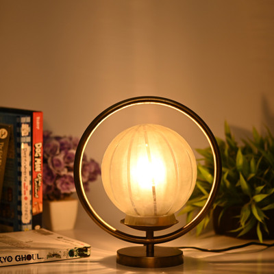 AFAST Designer Lighting Effects Round Table Lamp Table Lamp(26 cm, White)