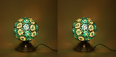 AFAST Magic Globe Mosaic Table Lamp For Lighting Effect, LED Compatible, (Pack Of 2) Table Lamp(21.5 cm, Blue, Grey, White)