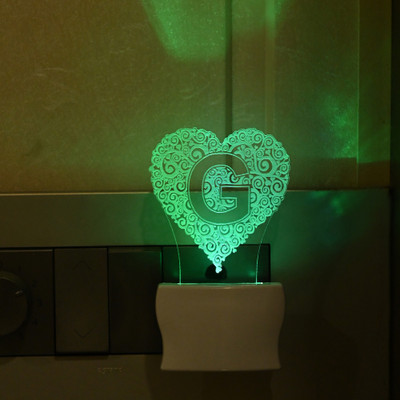 1st Time 3D Illusion Effect Dill Alphabet (G) Night Lamp(10 cm, Green)