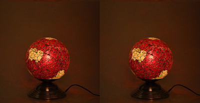 AFAST Magic Globe Mosaic Table Lamp For Lighting Effect, LED Compatible, (Pack Of 2) Table Lamp(21.5 cm, Red, Yellow)