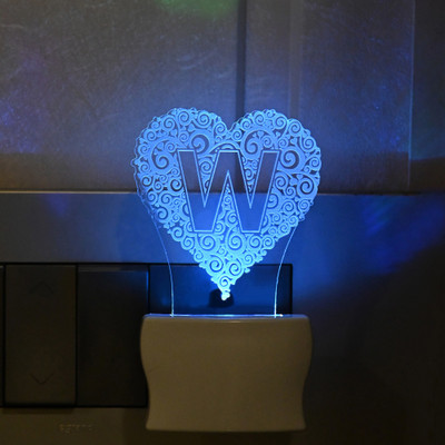 AFAST 3D Illusion Effect Dill Alphabet (W) Comes With Multicolor LED Night Lamp Night Lamp(10 cm, Multicolor)