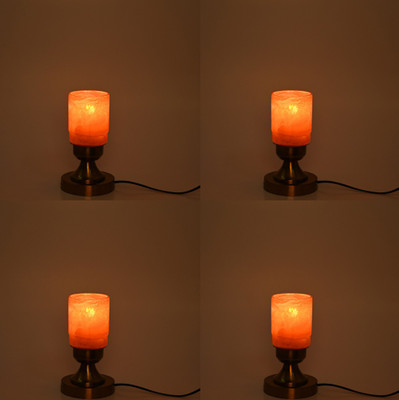 AFAST Stylish Table Lamp With Decorated Glass Shade, Round, LED Compatible,(Pack Of 4) Table Lamp(23 cm, Gold)