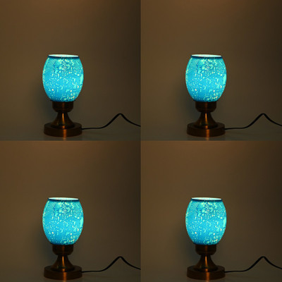 Somil Afast Designer LED Compatible Table Lamp , 10X10X23 CM., Pack Of -4 Night Lamp(23 cm, Light Blue)