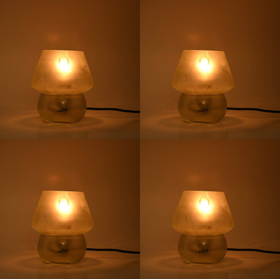 AFAST Stylish Table Lamp For Home Decoration, LED Compatible, Round , (Pack Of 4) Table Lamp(17 cm, Grey, Gold)
