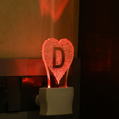 1st Time 3D Illusion Effect Dill Alphabet (D) Night Lamp(10 cm, Red)