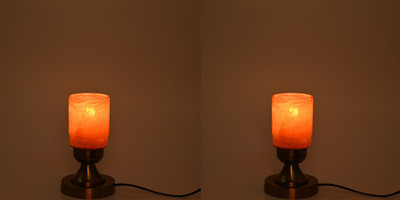 AFAST Stylish Table Lamp With Decorated Glass Shade, Round, LED Compatible,(Pack Of 2) Table Lamp(23 cm, Gold)
