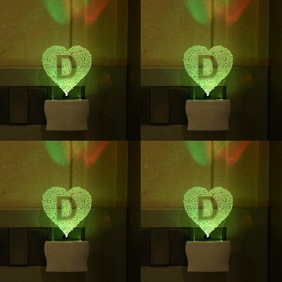 Somil 3D Illusion Effect Dill (D) Comes With Multicolor LED Night Lamp ::Pack Of 4 Night Lamp(10 cm, Multicolor)