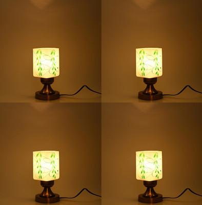 Somil Afast Designer LED Compatible Table Lamp , 10X10X23 CM., Pack Of -4 Night Lamp(23 cm, White, Green)