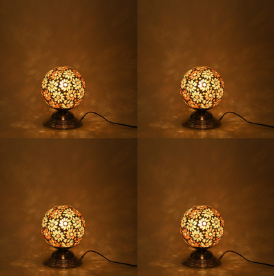 AFAST Magic Globe Mosaic Table Lamp For Lighting Effect, LED Compatible, (Pack Of 4) Table Lamp(21.5 cm, Yellow, Grey, White)