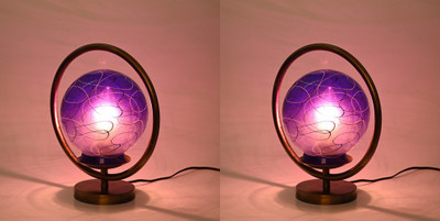 AFAST Designer Lighting Effects Round Table Lamp, (Pack Of 2) Table Lamp(26 cm, Blue)