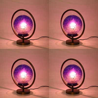 AFAST Designer Lighting Effects Round Table Lamp, (Pack Of 4) Table Lamp(26 cm, Blue)