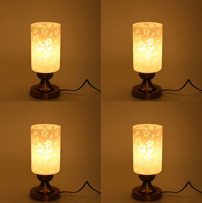 Somil Afast Designer LED Compatible Table Lamp , 10X10X27 CM., Pack Of -4 Night Lamp(27 cm, White)