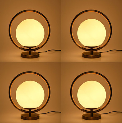 AFAST Designer Lighting Effects Round Table Lamp, (Pack Of 4) Table Lamp(26 cm, White)