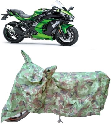 AutoKick Two Wheeler Cover for Kawasaki(Ninja H2 SX, Green)