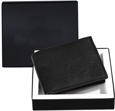 Micron Men Casual Black Genuine Leather Wallet(2 Card Slots)